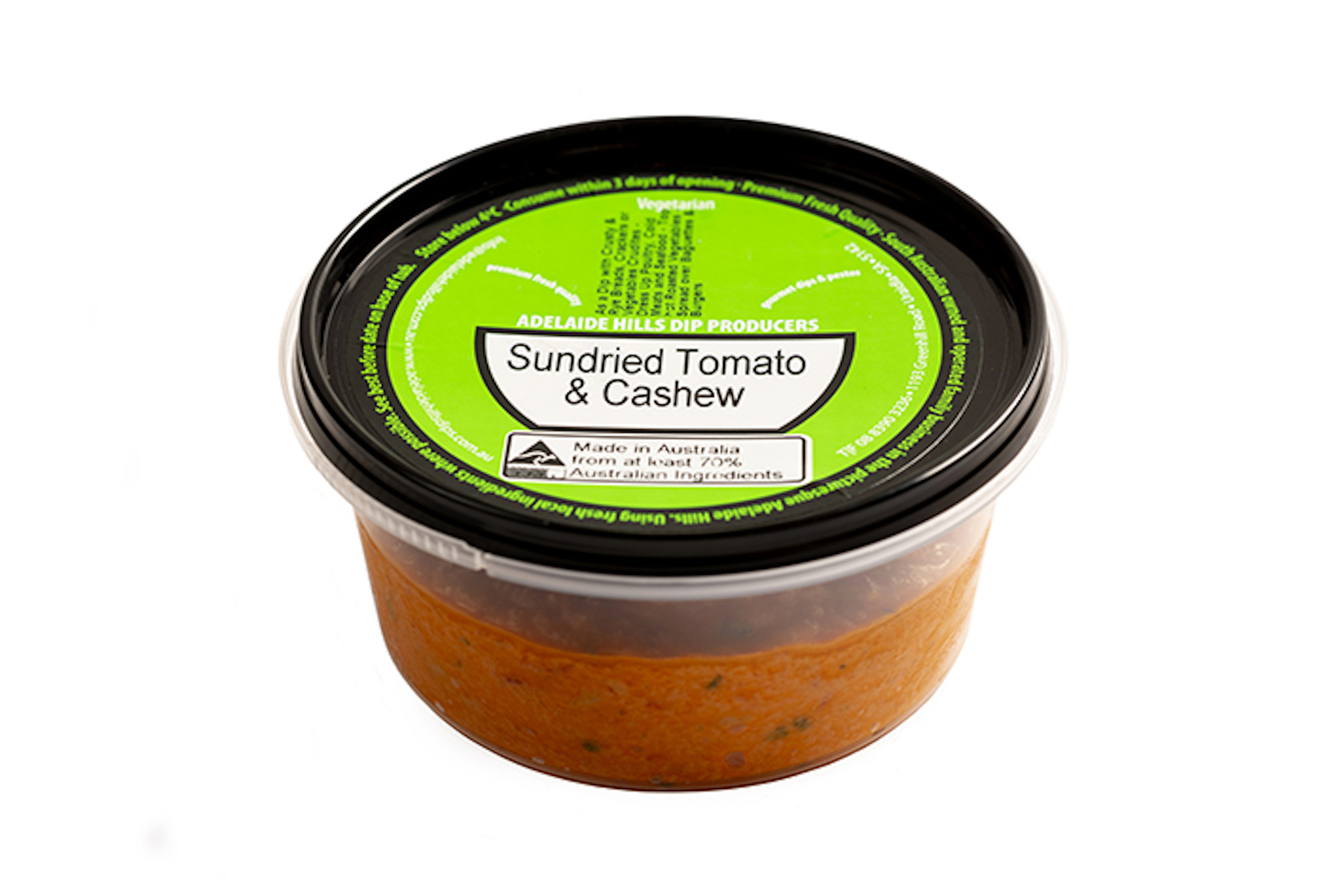 adelaide_hills_sundried tomato and cashew_150g tub-2024 Sundried Tomato and Cashew